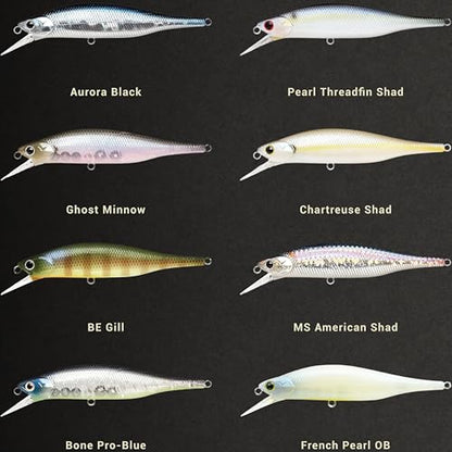LUCKY CRAFT Lightning Pointer 98XR, Freshwater Bass Fishing Lures and Walleye Fishing Lures, 4" Slow Sinking Jerkbait, 6-7ft Depth, Largemouth Smallmouth, Tournament Fishing Gear - color: 250 Chartreuse Shad