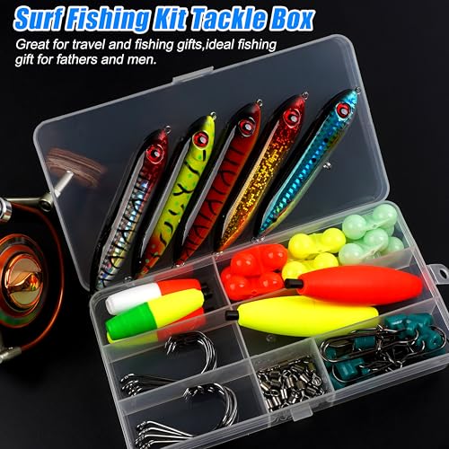 AGOOL Catfish Rig Making Kit Catfishing Tackle Accessories Fishing Bait Rigs Catfishing Equipment with Fishing Bobbers Catfish Floats Catfish Hooks Swivels Fishing Rattles Bells Sinker Slide