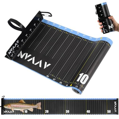 53in Fish Ruler, 1/4 Inch Increments Fish Measuring Tape, Waterproof Fishing Ruler with Bump Board, Portable Fishing Measurement Tool for Boat, Kayak, Coolers, Yacht and Workbench
