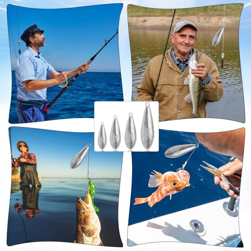Fishing Weights Sinkers Bank Fishing Lead Sinkers | Bullet Fishing Weights Ocean Saltwater Surf Fishing Gear Fishing Assortment 1oz 2oz 3oz 4oz - style: 1oz -10pcs