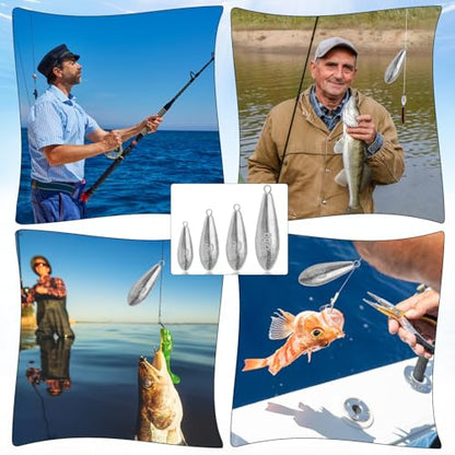 Fishing Weights Sinkers Bank Fishing Lead Sinkers | Bullet Fishing Weights Ocean Saltwater Surf Fishing Gear Fishing Assortment 1oz 2oz 3oz 4oz - style: 1oz -10pcs