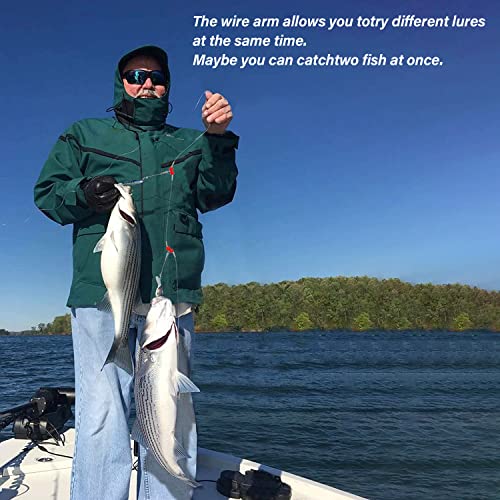 YOTO Fishing Leaders,Saltwater Tackle Rig with Swivels Snap, High-Strength Fishing Wire Gear Equipment for Lures Bait Or Hooks,1Arm and 2Arm - color: White Nylon Leaders, style: 1arm，12pack