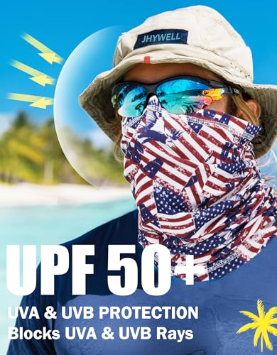 JHYWELL Cooling Neck Gaiter Face Mask, UV Protection Masks Gator, Windproof Bandana for Skiing, Fishing, Hiking, Cycling - color: Flag Design