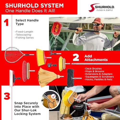 Shurhold 1820 Fishing Landing Net Durable Fish Net with Strong Handle for Freshwater and Saltwater Fishing - 17" x 20" x 30"