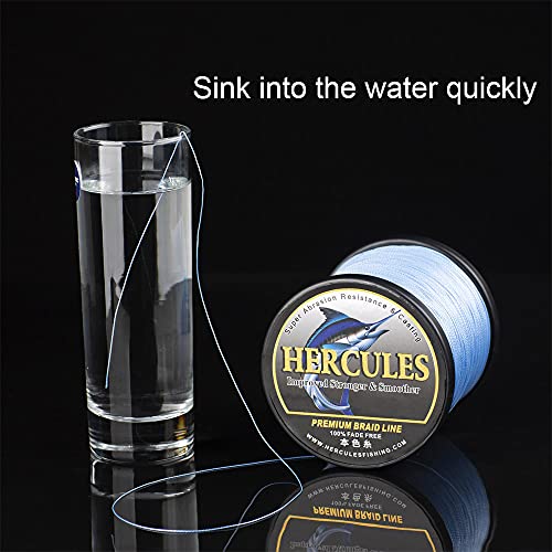 HERCULES Braided Fishing Line, Not Fade, 109-2187 Yards PE Lines, 4 Strands Multifilament Fish line, 6lb - 100lb Test for Saltwater and Freshwater, Abrasion Resistant - color: Brown, size: 10lb (4.5kg)-0.12mm-328Yds (300m)-4S