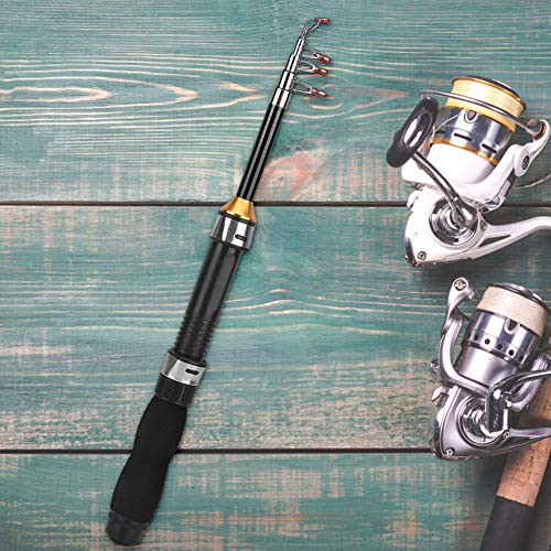 Fishing Rod, Universal Mini Small Sea Pole Portable Short Pole Ice Fishing Rod Mini Pocket Sea Fishing Tools for Ice Fly Fishing Sea Saltwater Kit Gift for Festivals - size: 1.9M