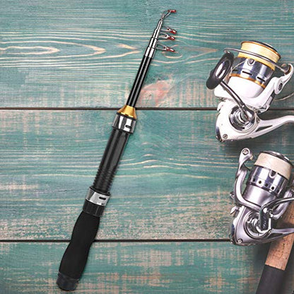 Fishing Rod, Universal Mini Small Sea Pole Portable Short Pole Ice Fishing Rod Mini Pocket Sea Fishing Tools for Ice Fly Fishing Sea Saltwater Kit Gift for Festivals - size: 1.9M