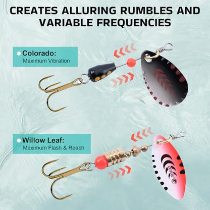 Goture Trout Lures Fishing Spinners, Hard Metal Spinner Baits for Freshwater and Saltwater, Spinner Lures Spoon Blade Fishing Lures Kit for Bass Trout Salmon Pike Walleye Crappie, Gifts for Men - color: B1:4pcs Trout Lures