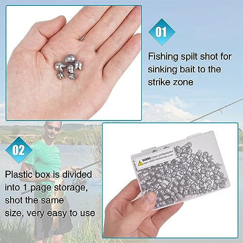 Split Shot Fishing Weight 110pcs Fishing Weights Sinkers Removable Clip On Fly Fish Line Round Lead Weights for Bass Trout Walleye - size: 1/20 oz (110 pcs)