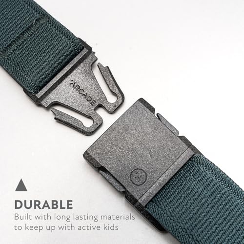 Arcade Belts A2 Youth Unisex Adventure Stretch Belt | Heavy Duty Elastic, Metal Free Buckle - color: Atlas - Jalapeno