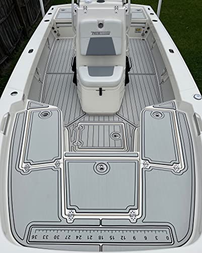 Fish Ruler for Boat 40"/48" with Backing Adhesive Fish Measuring Sticker Foam Fish Measuring Board for Fishing Boat, Cooler, Kayak, Yacht Fish Ruler Boat Accessories - color: Light Grey