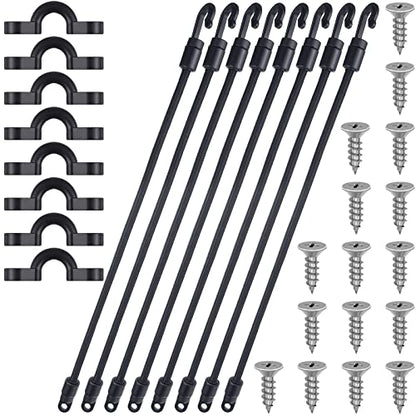 8 Sets Rod Strap Holder Boat Deck Rod Straps Rod Tamer Straps Fishing Rod Hold Down Straps Deck Mount Connector Boat Fishing Rod Straps Deck Mount Straps for Fishing Boat Kayak