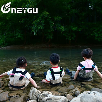 kids to youth waterproof chest waders, Swamp Mudding wader for boys and girls - color: Tan Solid, size: Feet:10C/EU26; Height≦108cm