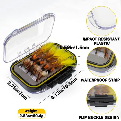Fly Fishing Poppers Fly Fishing Dry Flies Topwater Fishing Lures Bass Popper Flies Bugs Lures Panfish Bait Fly Trout Bobber Flies Kit for Bass Trout Panfish Bluegill Salmon - color: D: 30Pcs Fly Fishing Flies Kit