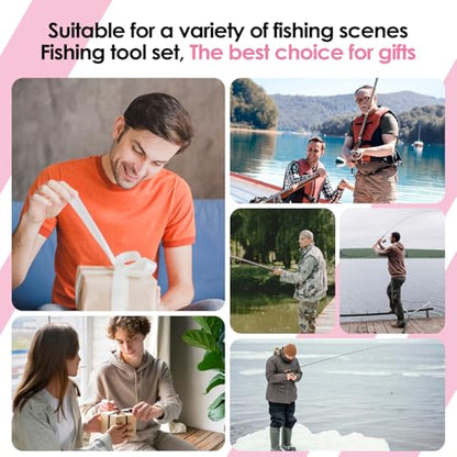 Fishing Tools Kit-Stainless Steel Fishing Pliers, Fish Lip Gripper, Multi-Functional Jaw Anti-Corrosion, Fishmen Must Have Fishing Gear - color: Pink