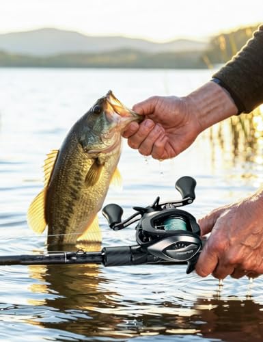 Piscifun Alloy M2 Baitcaster Reel, 7.6:1 Low Profile Baitcasting Reel with Mag-Bowl™ Brake, Aluminum Frame, AirBlade™ Side Cover, 6.3oz Lightweight Body, 18LB Drag, 10+1 Sealed Bearings - style: Left Hand Retrieve