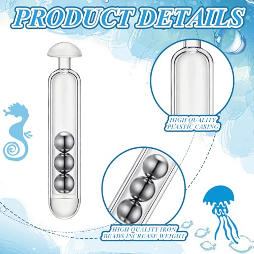 Soulchen 90 Pcs Fishing Bait Rattles Bait Weight with Rattling Beads Fishing Rattles Shake, Plastic & Stainless Steel Beads, Ideal for Freshwater & Saltwater - size: 0.2g,0.45g,0.6g