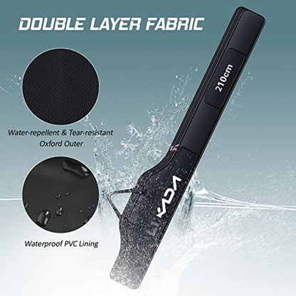 Lixada Portable Fishing Bag Folding Fishing Rod Reel Bag Outdoor Fishing Carrier Bag100cm/130cm/150cm (Black, 170cm), Black, 170cm, Modern - size: 170cm