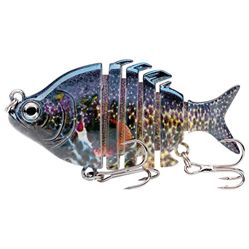 Bassdash SwimPanfish 0.34oz Hard Swimbaits Multi Jointed Topwater Trout Bass Fishing Crank Lure for Freshwater and Saltwater - color: Pumpkinseed