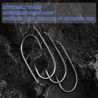 Dr.Fish 100 Pack Baitholder Hooks Freshwater Fishing Hooks, Down Eye, Offset, Walleye/Trout/Crappie/Panfish/Bluegill Saltwater Fishing - size: #4-100 Pack