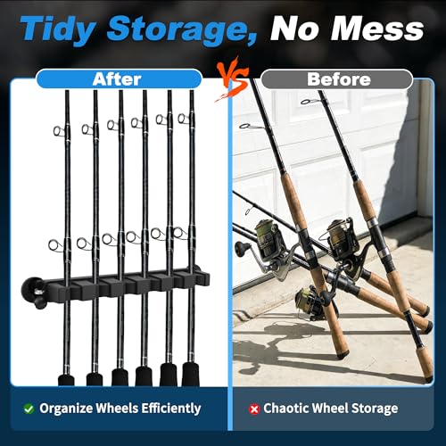2X Magnetic Fishing Rod Holder, Magnetic Fishing Pole Storage Rack for Car Boat Truck Pickup Bed Wall Garage Door, W/ EVA Foam, Horizontally