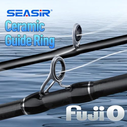 SEASIR Riveria Ultralight Fishing Rod, BFS,Carbon Fiber | Spinning Baitcasting Rod,10 Piece Casting Rod for Freshwater Bass Trout, Fuji O Ring Guide, EVA Handle, Fast - color: Baitcasting, size: RiveriaC662-UL-F