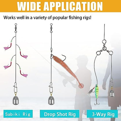 Fishing Weights Sinkers Kits,Drop Shot Weights,Iron Fishing Sinker,Bass Casting Sinkers for Saltwater Freshwater Catfish Weight 21pcs/50pcs - style: 50pcs (7 Size)