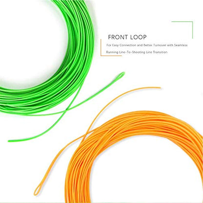 Maxcatch Fly Line Floating Shooting Line/Running Line with Front Loop, 20LB/30LB, .026’’ .032’’ .037’’ .042’’ - color: Lime Green, size: 0.026’’ / 15lb