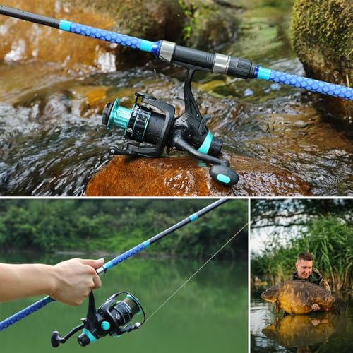 Sougayilang 3 Piece Baitfeeder Combo Surf Fishing Rod Combo Medium/Heavy Travel Spinning Rod with 4000 Size Reel (9'/10'/11'/12') - size: 11'0"