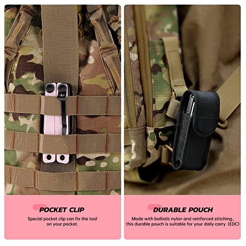 SIUPRO Multitool Pocket Knife for Men, Women, Tactical Multi Tool with Pliers, Saw, Screwdriver, All Self-Locking, Survival Gear With Clip and Pouch for Camping, Gifts Idea, Pink - color: Pink