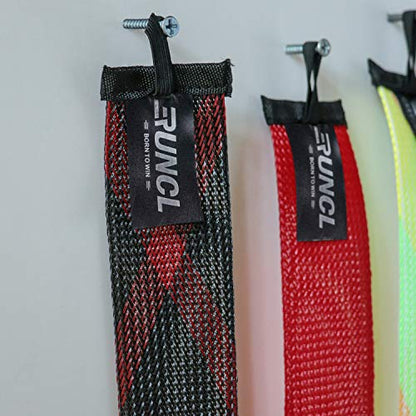 RUNCL Fishing Rod Sleeves & Reel Bags, Spinning/Casting Rod Socks & Spinning/Baitcasting Reel Covers - Protection Solution, Space Saver, Perfect Storage - Fishing Pole Sleeves & Reel Pouch (2 Pack) - color: Spinning Rod Sleeves*2pcs+Reel Bags*2pcs,(Red &