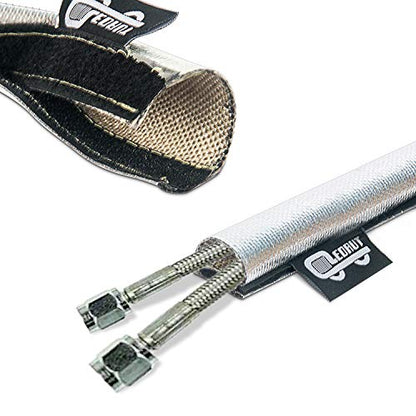 Heat Shroud Sleeve Aluminized Sleeving Express Aluminized Hose and Silver Hose Wire Protection Barrier with Hook and Loop Closure, 3/4" I.D.x 10FT - size: 3/4"I.D.x 10FT