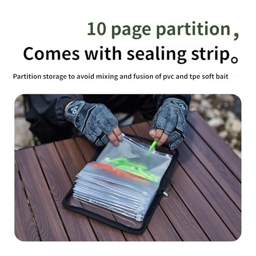 Tackle Binder Bag Include 10/5 Detachable Pocket Fishing Lures Storage Artificial Spoon Baits Organizers Spoon Organizers Artificial Crank Tackle Binder Includes Detachable Pocket - color: 10 pages