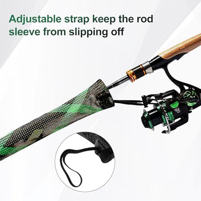 Fishing Rod Sleeve for Poles: Fishing Pole Sleeves Rod Socks and Covers for Rods Fishing Rod Protector Sleeve - Fishing Pole Protection Covers (4-Pack)