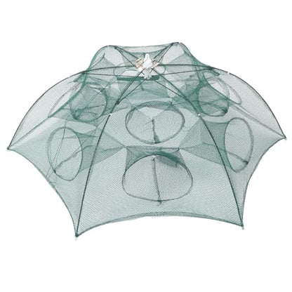Fishing Net Portable and Foldable Umbrella Fishing Bait Net - Easy to Use Fishing Tool for Crayfish,Shrimp,Crab, Catfish - color: 12 Holes