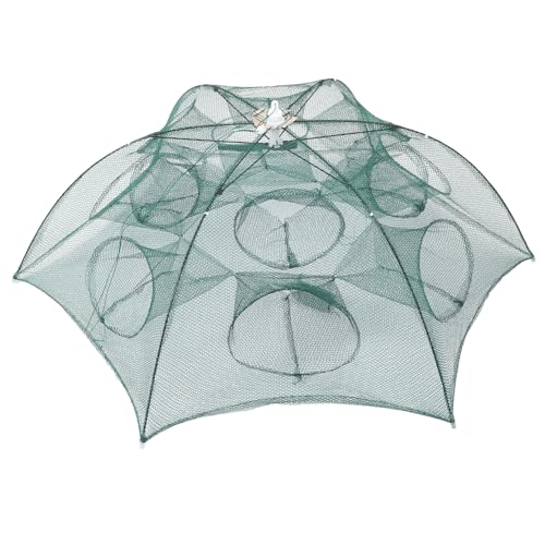 Fishing Net Portable and Foldable Umbrella Fishing Bait Net - Easy to Use Fishing Tool for Crayfish,Shrimp,Crab, Catfish - color: 12 Holes
