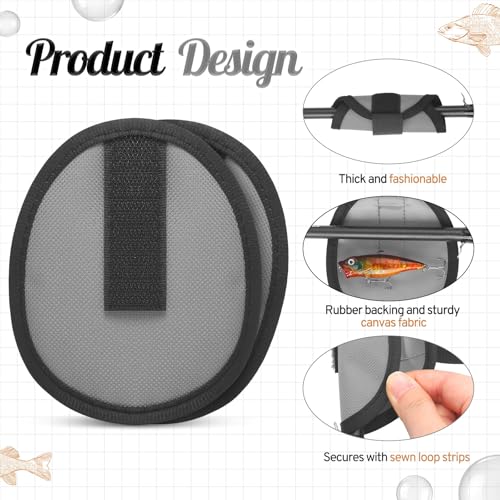 Tioncy 6 Pack Fishing Lure Covers 6 Inch Bait Gloves Lure Wrap Fishing Hook Cover Easily See Bait Storage Protector Guard to Keep Fishermen Safe for Rod - color: Gray