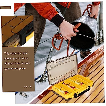 2Pcs Portable Fishing Gear Storage Box Multi Grid Fishing Tackle Organizer for and Hooks Durable Fishing Lure Case for Easy Access and Organization