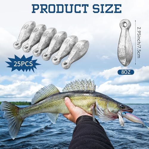 18 Pcs Bank Sinker Fishing Sinkers Weights Bank Weights for Ocean Saltwater Freshwater Surf Bass Catfish Fishing Casting Gear Tackle - size: 8 oz