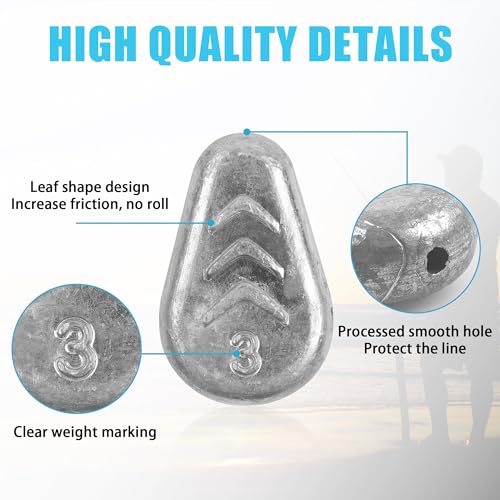 5/10 Pack No Roll Sinker Lead Fishing Weights Catfish Sinkers Coin Disc Weight Snagless Flat Inline Sinker for Catfishing Rig Bank River Surf Fishing Saltwater - color: 3 Ounce - 10 Pack