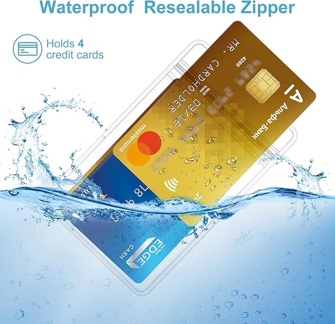 ABEYATH 20 Pack Extra Thick ID Card Name Badge Holder Heavy Duty Waterproof Clear Plastic PVC Vertical Sleeve Pocket Resealable - style: 20 pack