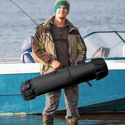 Fishing Pole Bag Rod Case, Folding Fishing Pole Bag Fishing Gear - color: Black