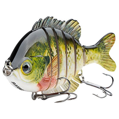 BASSDASH SwimPanfish Multi Jointed Panfish Bluegill Swimbaits Hard Topwater Bass Lures Fishing Lure Crank Saltwater 3.5in/0.85oz,Pack of 4 - color: BPRL