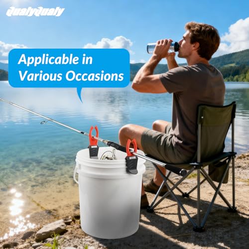 Fishing Bucket Rod Holder for 5 Gallon, Ice Fishing Rod Holder Soft Pole Pack Protect for Universal Rods Bucket Fishing Gear & Accessorie - color: Rod Holder 2 Packs