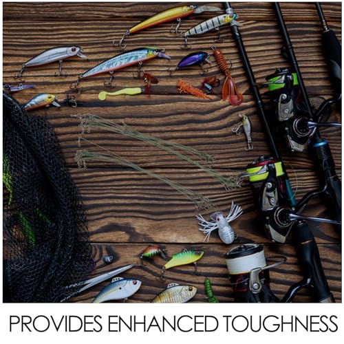 Toyvian 40pcs Heavy Duty Steel Wire Fishing Leaders with Double Locking Swivels and Snaps Bite Resistant Fishing Line Kit for Saltwater and Freshwater Anglers Multiple Lengths