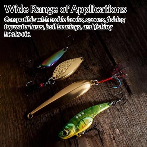 FishTrip 50/100/200Pcs Fishing Split Rings Heavy Duty for Saltwater | Stainless Steel, Nickel-Plated Flattening Process, Terminal Tackles Connectors Treble Hooks Replacement, Plugs, Spinners - size: 7#_100pcs