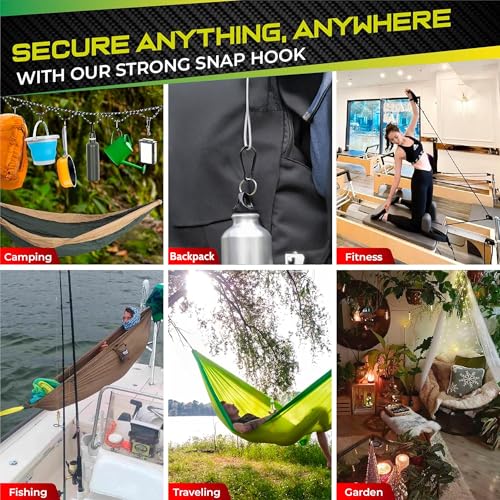 PAMAZY 6Pcs 3.15In Spring Snap Hooks 460LBS Capacity, Utility Hook Clip, Heavy Duty Rope Connector, Quick Link Snap Hooks for Indoor & Outdoor, Hanging, Camping, Fishing - size: 6Pcs 3.15In