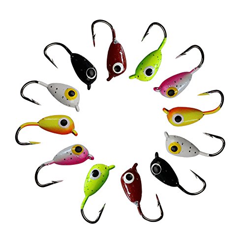Ice Fishing Jigs Lead Jig Heads Fishing Lure Jigs Winter Metal Lures - color: 0.71inch/0.08oz-12pcs