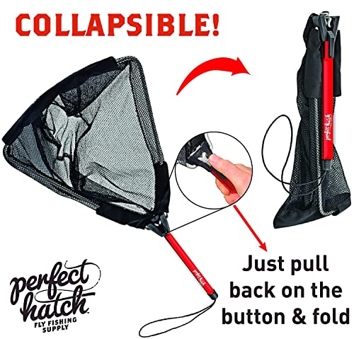 Fly Fishing Trout Folding Landing Net Lightweight Collapsible : Sports & Outdoors