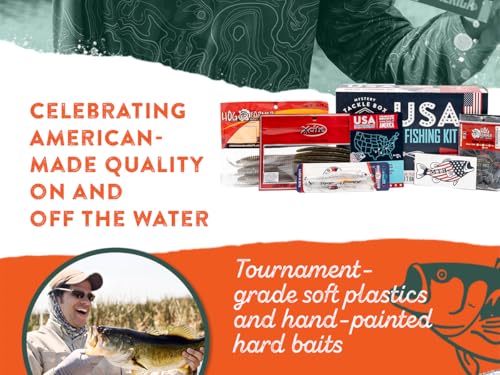 Catch Co Mystery Tackle Box Freshwater Largemouth and Smallmouth Bass Lures Fishing Kit - style: Usa